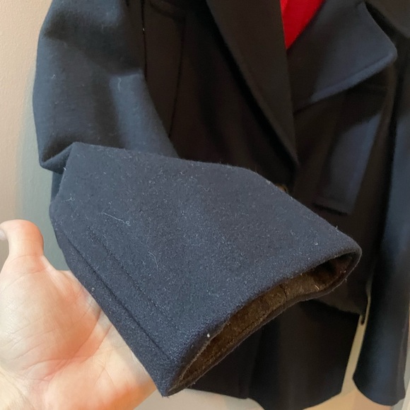 French Connection Double Breasted Navy Peacoat Size 2 wool blend - Picture 4 of 8